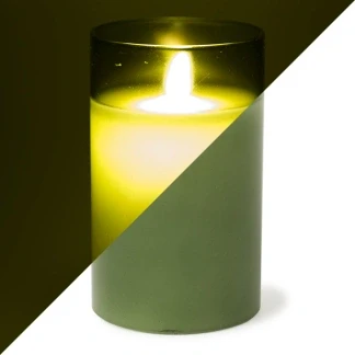 Afbeelding van LED kaars 12.5 cm Peha (In glas, Timer, Groen)