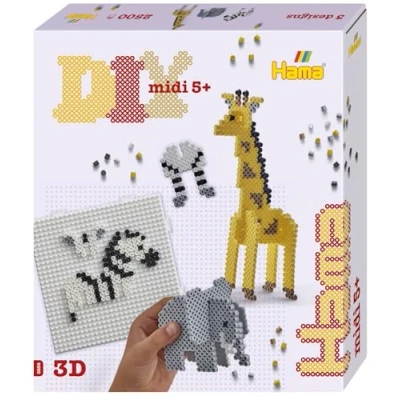 Afbeelding van Hama Strijkkralen Midi 3D Safari 2500 Stuks