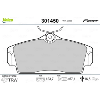 Afbeelding van Valeo Remblokset 301450