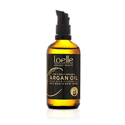 Afbeelding van Loelle 100% Pure, Veganistische, Koudgeperste Arganolie Biologische voor Haar, Gezicht en Handen Vochtinbrengende Lichaamsolie met Pompdispenser Handgeplukt in Marokko (100ml)