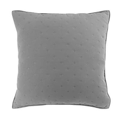 Afbeelding van douceur d&#039;intérieur, Kussensloop (60 x 60 cm) Mellow Chic grijs/wit, microvezel, tweekleurig