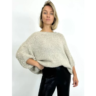 Afbeelding van Trui Pearl Taupe One Size (Maat 36 t/m 42)