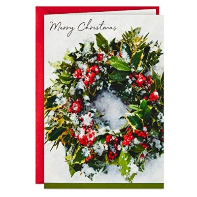 Afbeelding van Hallmark Kerstkaarten in doos, besneeuwde krans (40 kaarten en enveloppen)