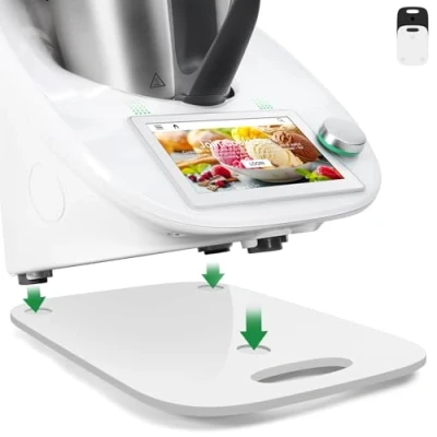 Afbeelding van Inwee Glijplaat voor Thermomix TM6 TM5 In Acryl, Snel Bewegende Schuifbord Vorwerk met Handvat, Moeiteloos Schuiven, Keukenmachine Accessoires Onderlegbord (Wit)