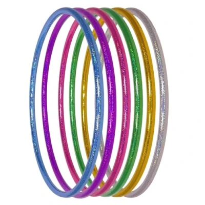 Afbeelding van Hoopomania Hula Hoop voor kinderen, glitterkleurige banden, violet, 70 cm