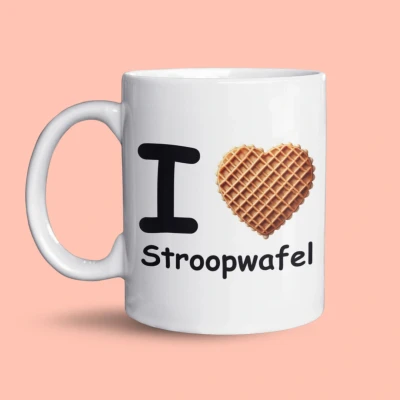 Afbeelding van NietMokken.nl I Love Stroopwafel Mok Grappige Typisch Nederlandse Leuk Cadeau Hollandse Originele Souvenir