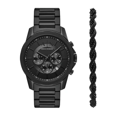 Afbeelding van Armani Exchange heren Horloge met armband in set van 2 AX7163SET de kleur Antraciet