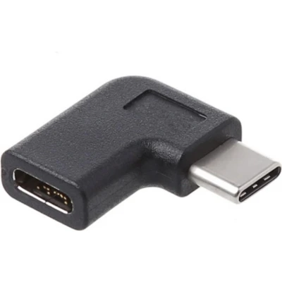 Afbeelding van USB C naar adapter haaks links/rechts USB3.2 (tot 10 Gbit/s) PD tot 20V/5A / zwart