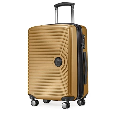 Afbeelding van HAUPTSTADTKOFFER Mitte handbagage 55x40x23, TSA, 4 wielen, reiskoffer, koffer met harde schaal, rolkoffer, handbagagekoffer, Herfst goud