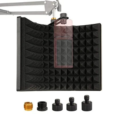 Afbeelding van Microfoon isolatieschild, opvouwbaar geluidsabsorberend schuim voor condensatormicrofoon, absorberend met hoge dichtheid het filteren van stemmen