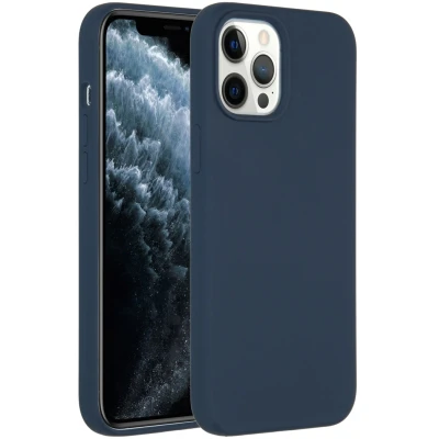 Afbeelding van Apple iPhone 12 Pro Max Hoesje Siliconen en TPU (zacht) Accezz Softcase/Backcover Donkerblauw Telefoonhoesje