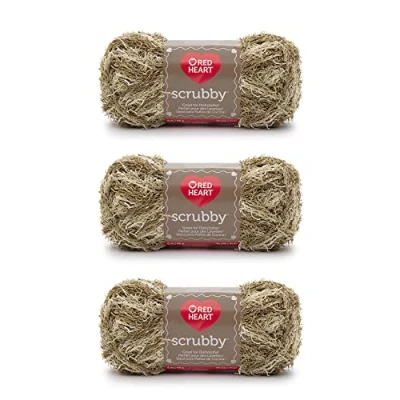 Afbeelding van Red Heart Scrubby Garen, 3 Pakket, Amandel Count