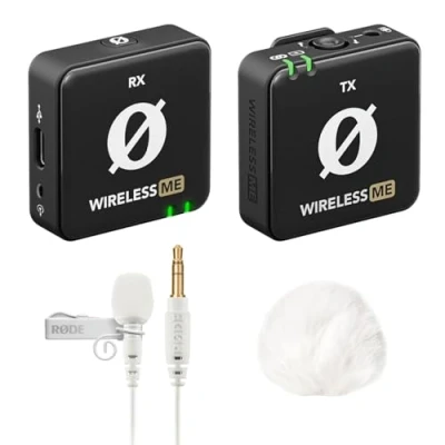 Afbeelding van Rode Wireless ME draadloze microfoonsysteem + Lavalier GO microfoon wit keepdrum windscherm