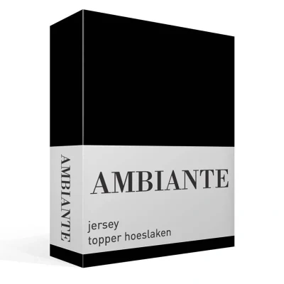 Afbeelding van Hoeslaken Lits Jumeaux 200x200 Ambiante Jersey Zwart 2 Persoons