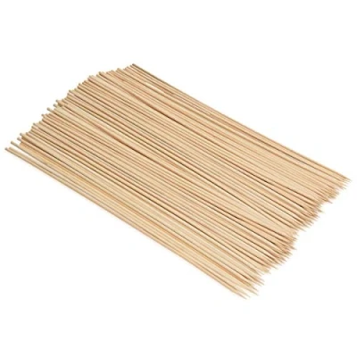 Afbeelding van Navaris bamboe prikker spiesjes (100) Lange houten bamboeprikkers voor kebab, gril, BBQ, fruit, chocoladefontein, marshmallows roosteren 40 cm lang