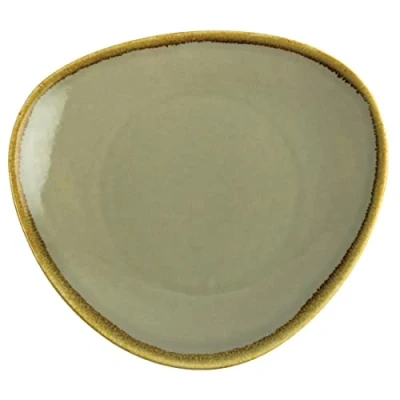 Afbeelding van Olympia Kiln driehoekige borden mosgroen 28cm (4 stuks)