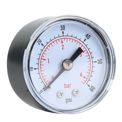 Afbeelding van Mechanisch manometer meetinstrument 1/8 inch BSPT aansluiting achter voor lucht olie watermeter (0 60 psi, 0 4bar)