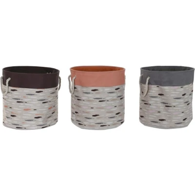 Afbeelding van Wasmand DKD Home Decor Grijs Oranje 45 x cm (3 Stuks)