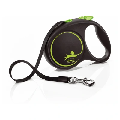 Afbeelding van Flexi Rollijn Black Design Tape Groen M 5 MTR TOT 25 KG (398582)