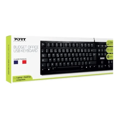 Afbeelding van Port Designs 900753 toetsenbord USB AZERTY Frans Zwart