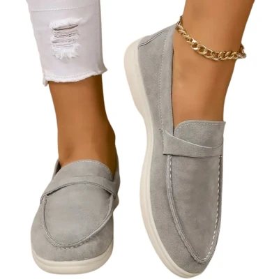 Afbeelding van Livano Loafers Dames Met Hak Damesschoenen Instappers Grijs Maat 40