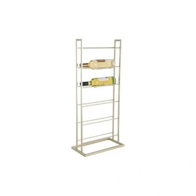 Afbeelding van Present Time Wijnrek Single Floor Goud geschilderd 38x20x84.5cm IJzer Voor aan de Muur 6 Flessen Scandinavisch