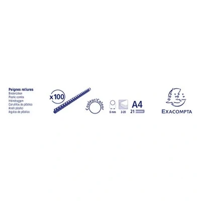 Afbeelding van Exacompta Ref. 75101E Box met 100 spiraalbindingen van zwart PVC 6 mm maakt het verbinden 2 tot 20 vellen 80 g DIN A4 of A3 liggend formaat geschikt voor alle soorten ringbandmachines
