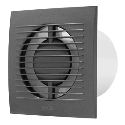 Afbeelding van Europlast badkamerventilator 100 mm antraciet met timer en vochtsensor EE100HTA