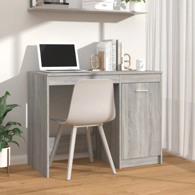 Afbeelding van Bureau 100x50x76 cm bewerkt hout grijs sonoma eikenkleurig