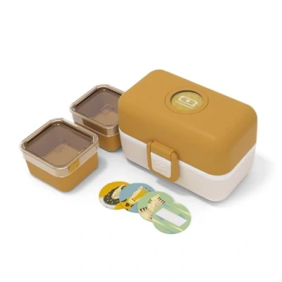 Afbeelding van Monbento Tresor lunchbox mosterd Safari voor kinderen Bpavrij