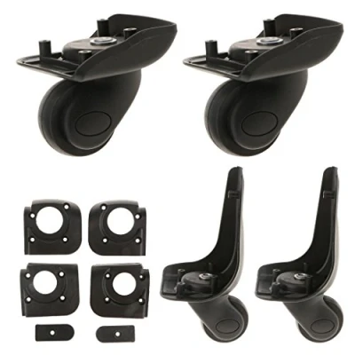 Afbeelding van 4 stuks vervangende reisbagage/trolley koffer universele zwenkwielen dragen gedempte wielen voor vervanging/reparatie [YJ 102] zwart AOD, Zwart, M
