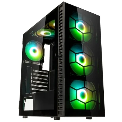 Afbeelding van Kolink Observatory HF Plus Glass ARGB Midi behuizing, dynamische verlichting, 330 mm GPU vrije ruimte, geharde glasplaten, zwart