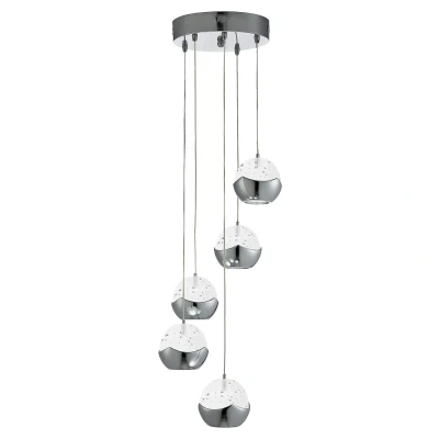 Afbeelding van Searchlight Lighting LED 5 Licht Spiraal cluster hanger Chrome