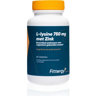 Afbeelding van Fittergy L lysine 750mg Met Zink