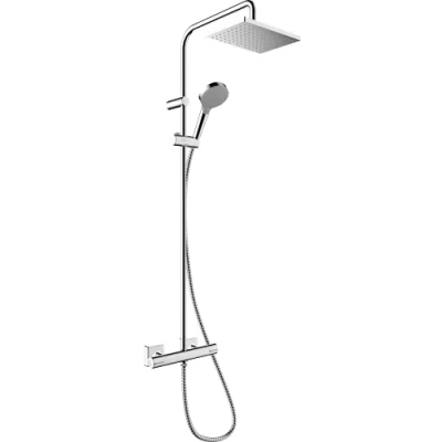 Afbeelding van hansgrohe vernis shape showerpipe met douchethermostaat eco smart chroom 26097000