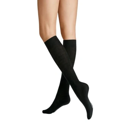 Afbeelding van Hudson ONLY 2 PACK Wool Dames Kniekousen Black Maat 35 38