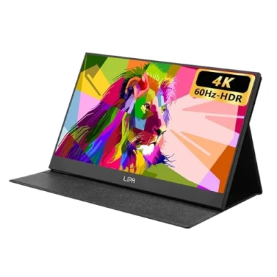 Afbeelding van Lipa AX 60 portable monitor 4K Ultra HD 15.6 inch Draagbare Beeldscherm Computerscherm Draagbaar scherm HDMI 2x usb C &amp; 1x Micro Speakers Freesync Hoes en kickstand Ook voor consoles Energiezuinig 3840 x 2160 UHD