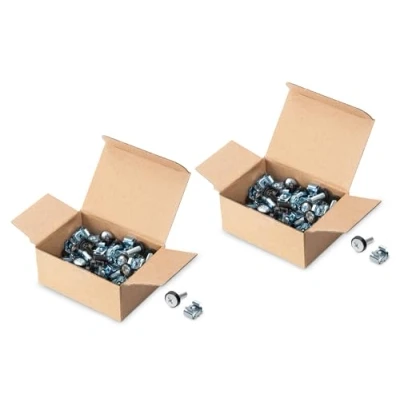 Afbeelding van DIGITUS DN 19 set S M6 schroeven &amp; kooimoeren 100 stuks Montageschroeven voor serverkast, AV rack, inch / 10 netwerkkast Montageset Zilver