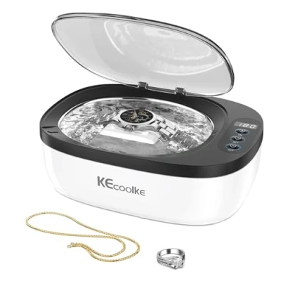 Afbeelding van KECOOLKE Ultrasone reiniger, ultrasoon apparaat, 750 ml, met digitale timer, voor brillen, ringen, munten, vingerringen, geld