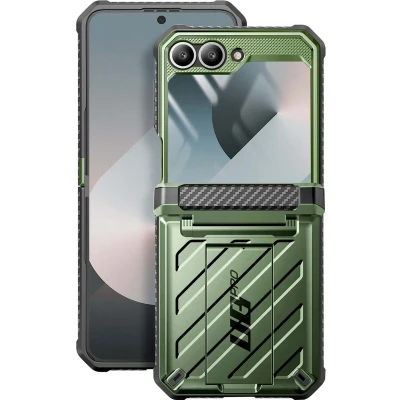 Afbeelding van SUPCASE Unicorn Beetle Pro Hoesje Geschikt voor Samsung Galaxy Z Flip 6 Stofdichte Case Met Ingebouwde Screenprotector Full Protect valbescherming Holster en Kickstand Groen