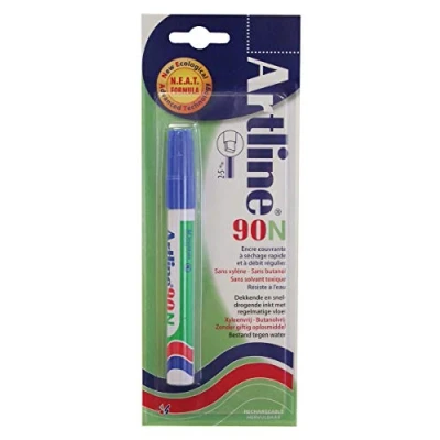 Afbeelding van Permanent Marker Artline 90n Blauw, Op Blister
