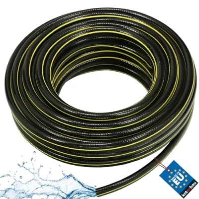 Afbeelding van KOTARBAU® Tuinslang, 3/4 inch, 30 m, versterkt, zwart geel, professioneel voor het begieten van planten, 4 laags