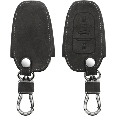 Afbeelding van kwmobile autosleutelbehuizing geschikt voor Opel 3 knops SmartKey autosleutel Keyless Go Sleutelbehuizing Sleutelhoes in donkergrijs