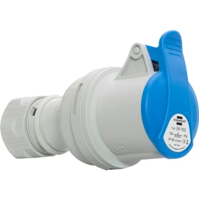 Afbeelding van Brennenstuhl CEE stopcontact, 3 polig voor buiten, stopcontact 230 V/16 A met deksel, aansluiting schroefbaar, gebruik camping, camper, bouwplaats, IP44, 16