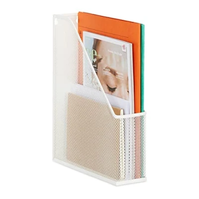 Afbeelding van Relaxdays tijdschriftencassette metaal magazinehouder staand tijdschriftenhouder A4