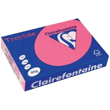 Afbeelding van Clairefontaine Trophée Intens, gekleurd papier, A4, 80 g, 500 vel, fuchsia papier
