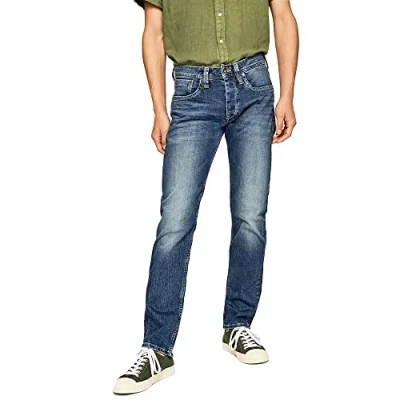 Afbeelding van Pepe Jeans Heren Cash Regular Fit Rise Denim, Blauw (Denim z23), 31W / 34L