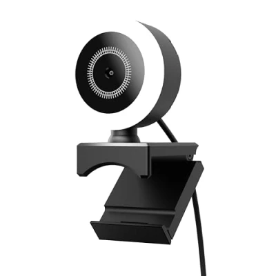 Afbeelding van Mobility Lab ML301310 bekabelde USB webcam Full HD, geen universele schroeven, geïntegreerde microfoon, verstelbare led ring, plug and play compatibel met macOS en Windows