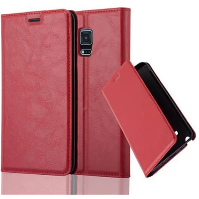 Afbeelding van Cadorabo Hoesje geschikt voor Samsung Galaxy NOTE EDGE in APPEL ROOD Beschermhoes Case magnetische sluiting Cover