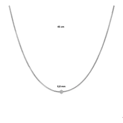 Afbeelding van Zilver Gerhodineerde Collier venetiaans bol 0 1329032 45 cm